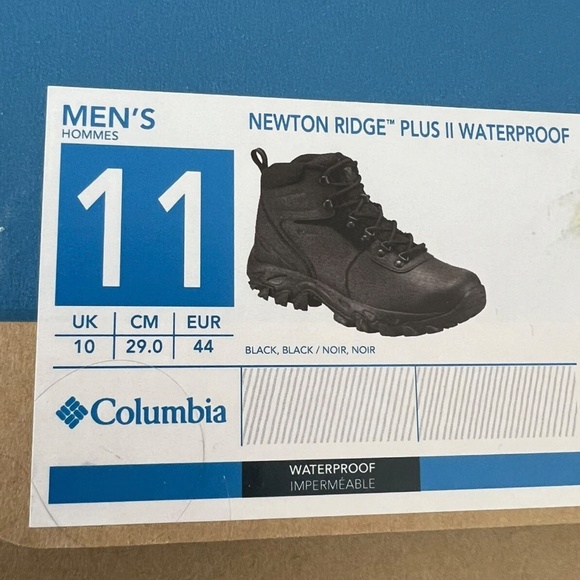 Columbia Mens Newton Ridge Plus II Waterproof Hiking Boots Black US 11 EU 44 - Picture 5 of 5